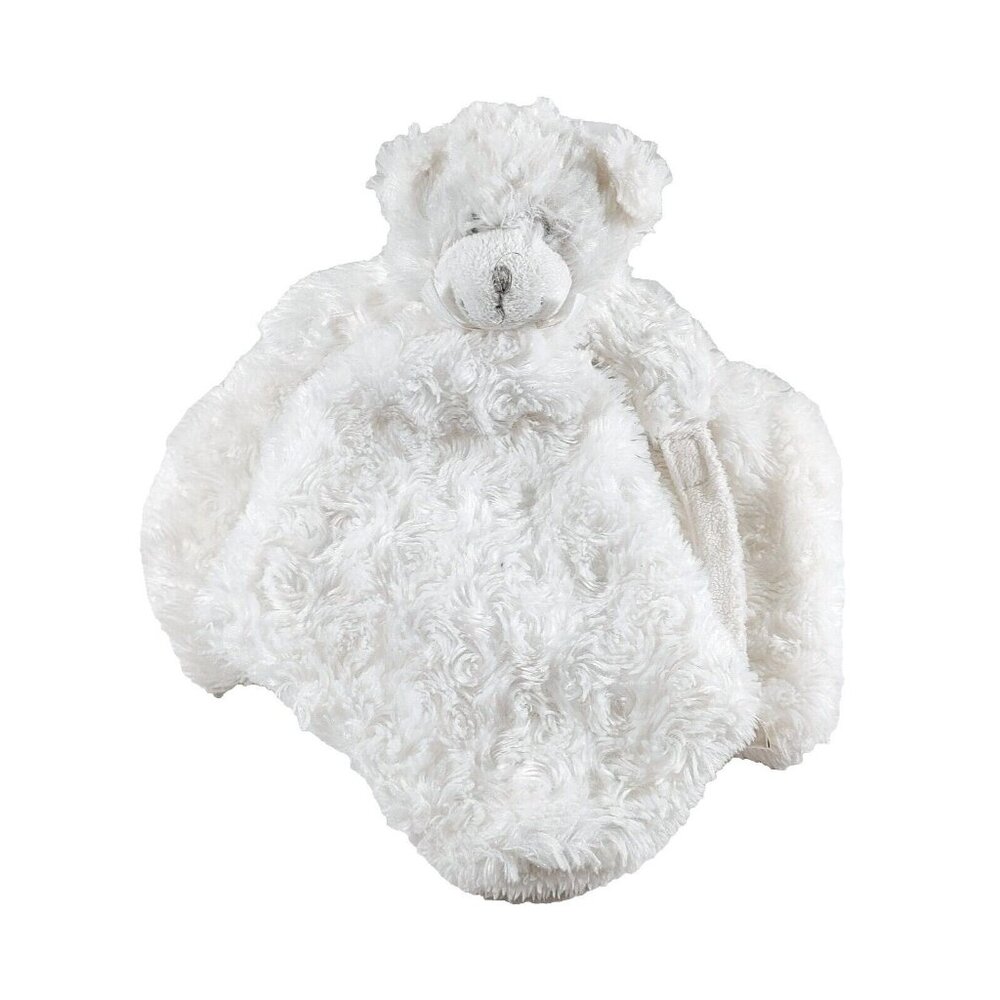 Blankets and Beyond White Teddy Bear Security Blanket Lovey w/Soother Holder